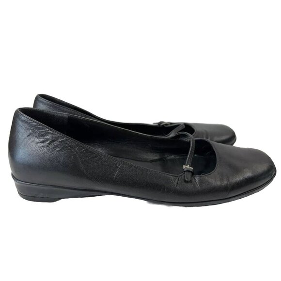 Prada Mary Jane Black soft nappa leather Loafer Ballet Flats Size 8 - Picture 1 of 11